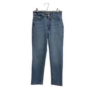 Levi's Jeans Womens 26 Blue Wedgie Straight Leg High Rise Button Fly Denim FLAW